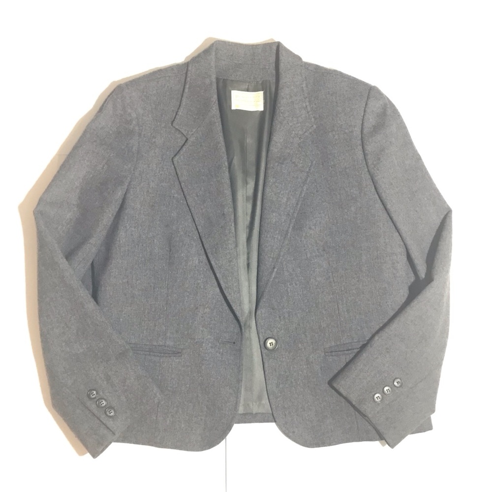 Pendleton Womens 100% Virgin Wool Gray Blazer